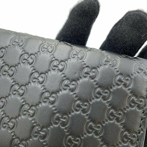 グッチ キーケース マイクロ グッチシマ 6連 ロゴ レザー 150402 GUCCI アウトレット品 黒