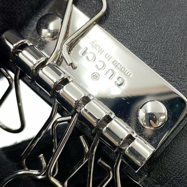 グッチ キーケース マイクロ グッチシマ 6連 ロゴ レザー 150402 GUCCI アウトレット品 黒