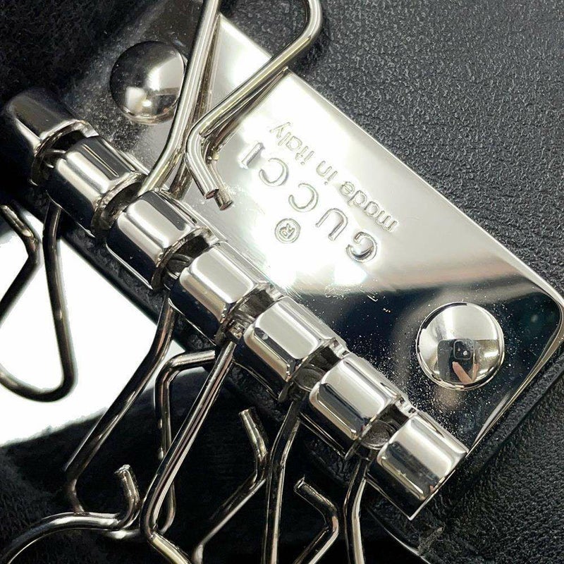 グッチ キーケース マイクロ グッチシマ 6連 ロゴ レザー 150402 GUCCI アウトレット品 黒