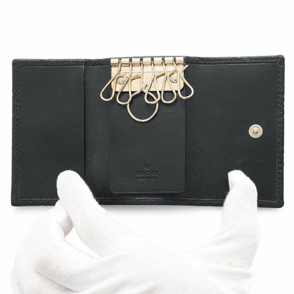 グッチ キーケース グッチシマ 6連 レザー 131928 GUCCI 黒