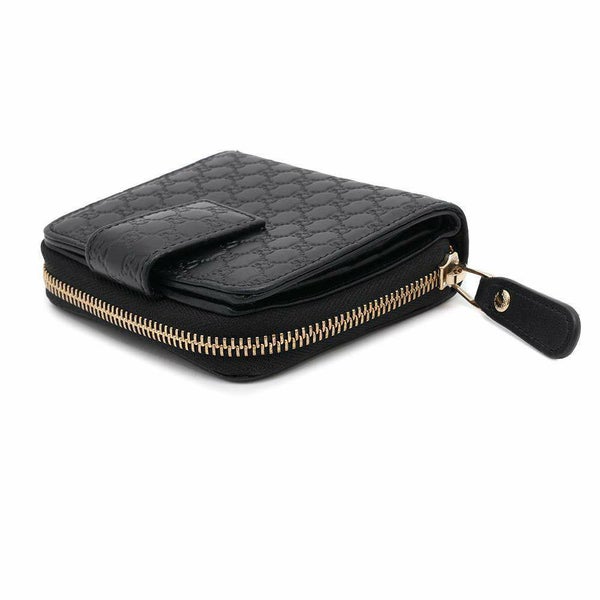 グッチ 二つ折り財布 マイクログッチシマ レザー 449395 GUCCI 財布 アウトレット品 黒