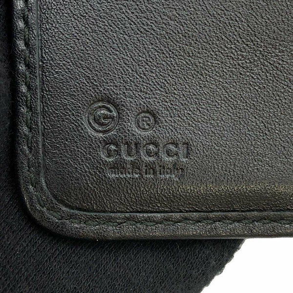 グッチ 二つ折り財布 マイクログッチシマ レザー 449395 GUCCI 財布 アウトレット品 黒