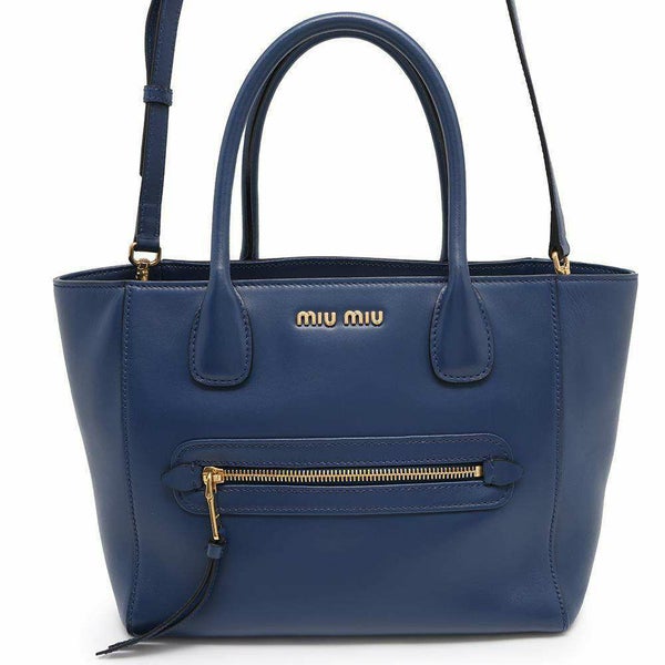 ミュウミュウ ハンドバッグ ロゴ レザー Miu Miu 2wayショルダーバッグ
