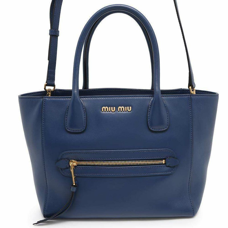 ミュウミュウ ハンドバッグ ロゴ レザー Miu Miu 2wayショルダーバッグ