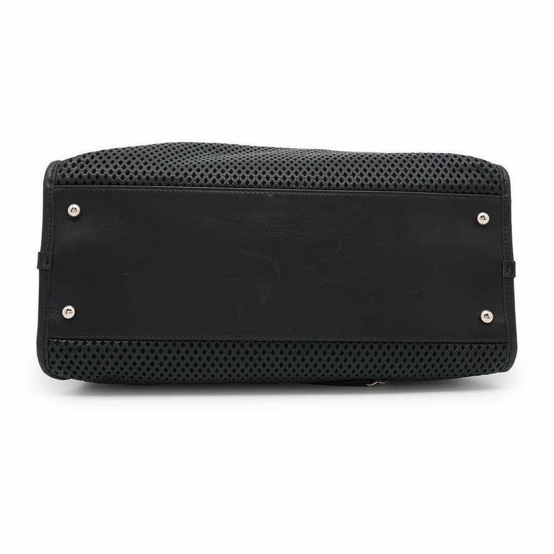 シャネル トートバッグ ココマーク フレンチヴィエラ パンチング CHANEL 2wayショルダー ハンドバッグ 黒