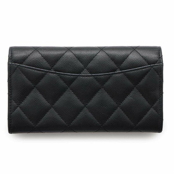 シャネル 長財布 マトラッセ ココマーク キャビアスキン AP1000 CHANEL 財布 二つ折り財布 黒