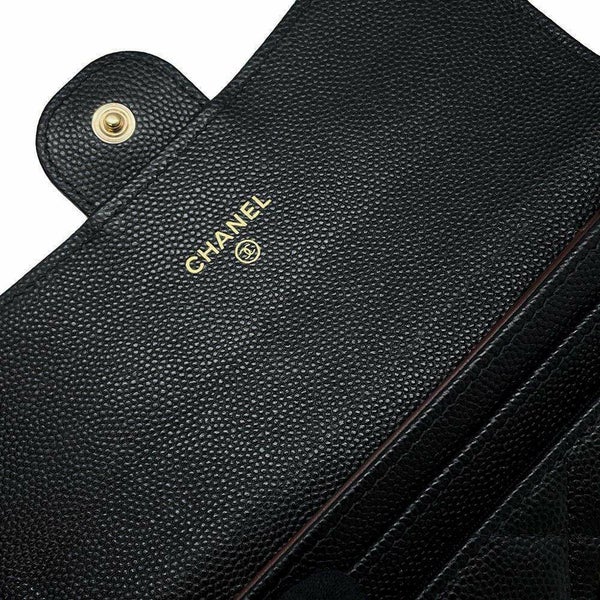 シャネル 長財布 マトラッセ ココマーク キャビアスキン AP1000 CHANEL 財布 二つ折り財布 黒