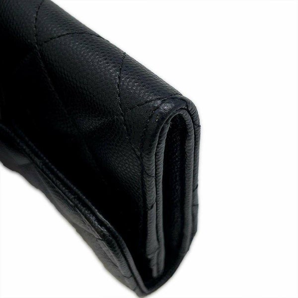 シャネル 長財布 マトラッセ ココマーク キャビアスキン AP1000 CHANEL 財布 二つ折り財布 黒