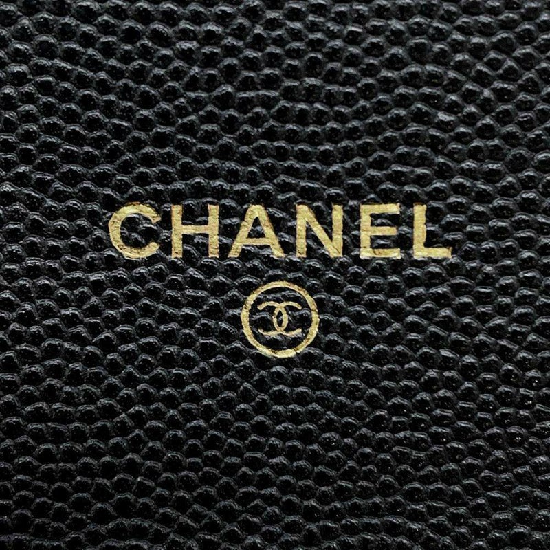 シャネル 長財布 マトラッセ ココマーク キャビアスキン AP1000 CHANEL 財布 二つ折り財布 黒