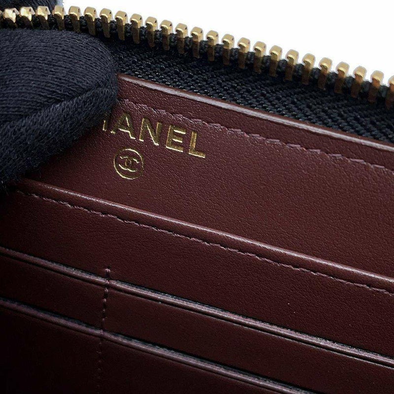 シャネル 長財布 マトラッセ クラシック ロング ジップ ウォレット ココマーク キャビアスキン A50097 CHANEL 黒
