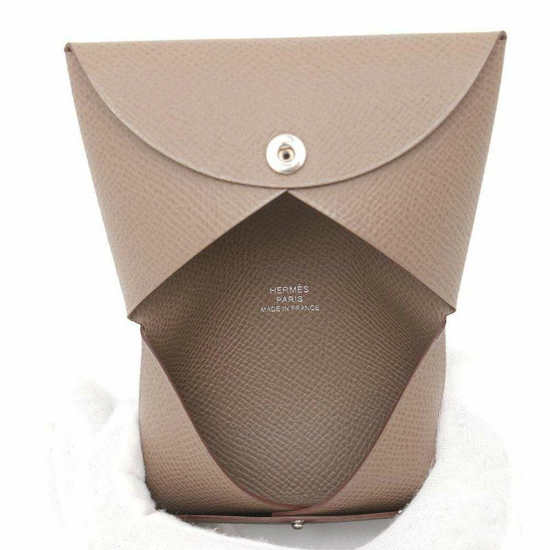 エルメス カードケース カルヴィ エトゥープ エプソン W刻印 HERMES 名刺入れ