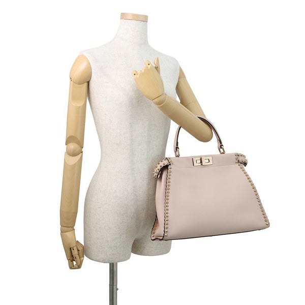 フェンディ ハンドバッグ ピーカブー レギュラー レザー スタッズ8BN290 FENDI バッグ 2wayショルダーバッグ
