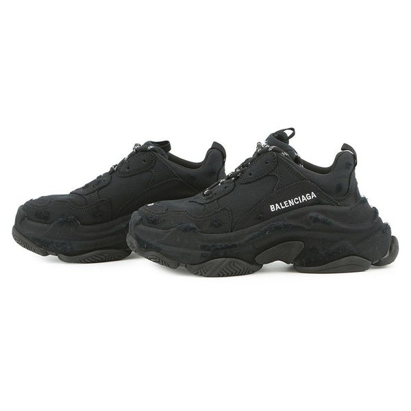 バレンシアガ スニーカー トリプルS キャンバス レディースサイズ37 524039 BALENCIAGA 靴 黒