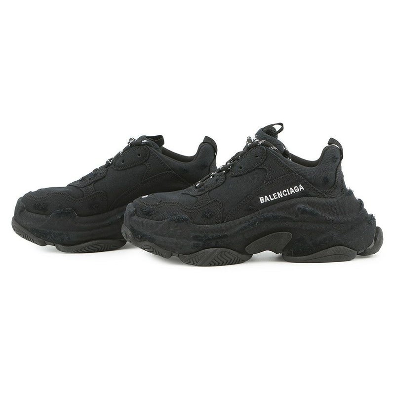 バレンシアガ スニーカー トリプルS キャンバス レディースサイズ37 524039 BALENCIAGA 靴 黒