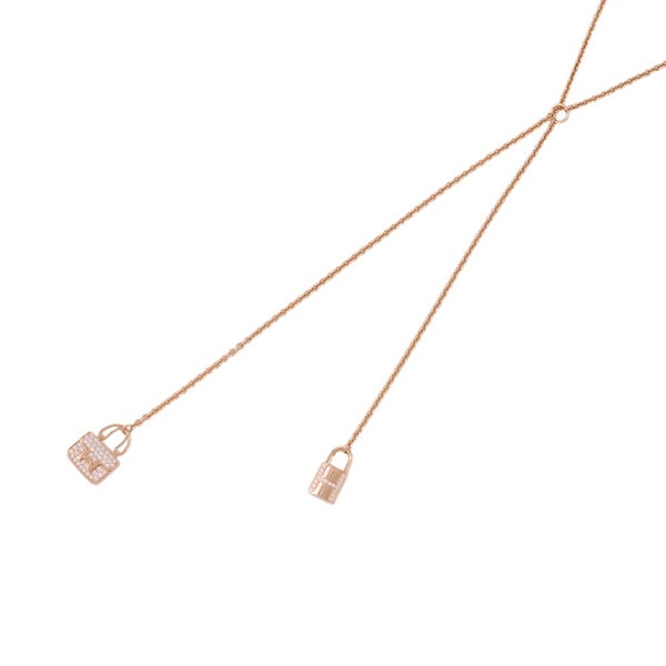 エルメス ネックレス アミュレット コンスタンス ロングネックレス ダイヤモンド 61P 計0.55ct K18PGピンクゴールド ラリエット