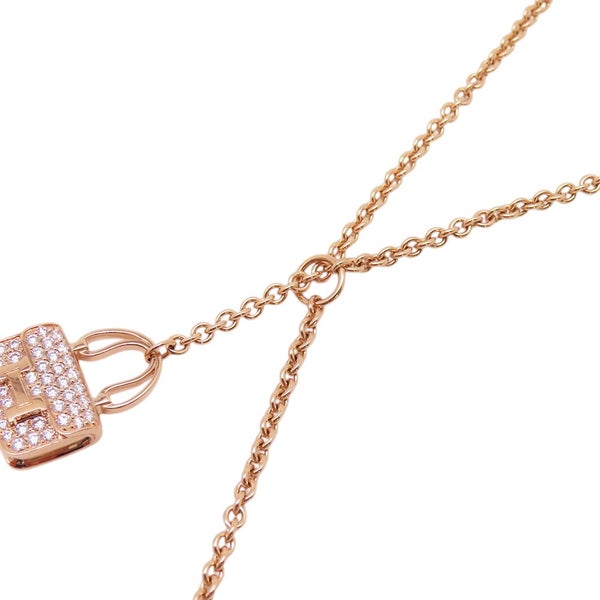 エルメス ネックレス アミュレット コンスタンス ロングネックレス ダイヤモンド 61P 計0.55ct K18PGピンクゴールド ラリエット