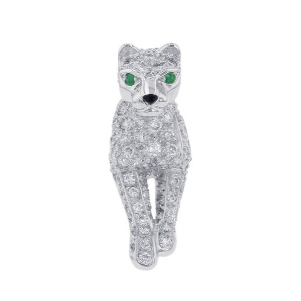 カルティエ ブローチ パンテール ダイヤモンド/オニキス/ツァボライトガーネット K18WGホワイトゴールド/Pt950プラチナ Cartier