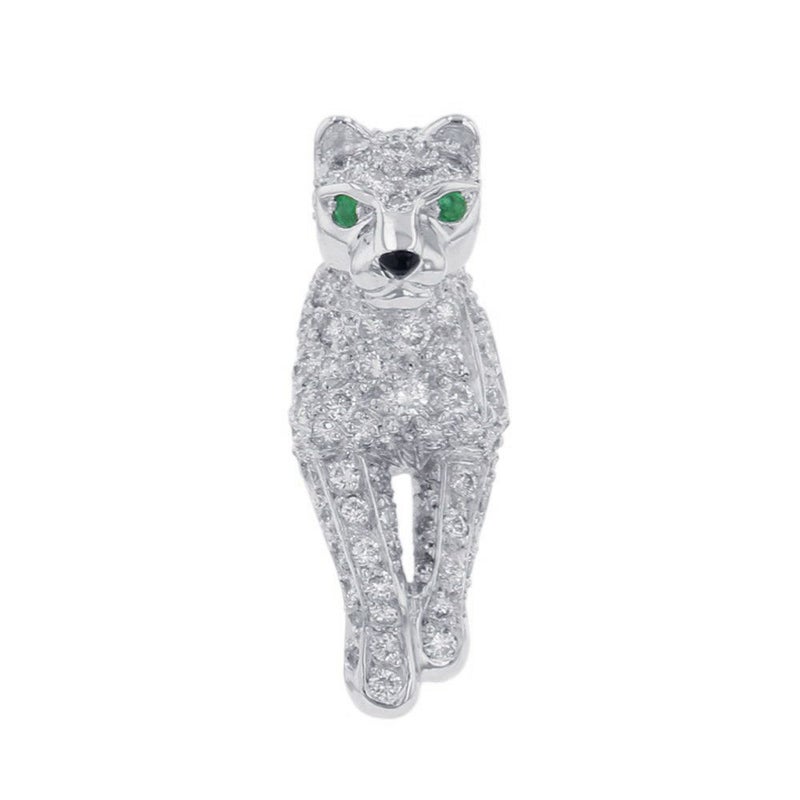 カルティエ ブローチ パンテール ダイヤモンド/オニキス/ツァボライトガーネット K18WGホワイトゴールド/Pt950プラチナ Cartier