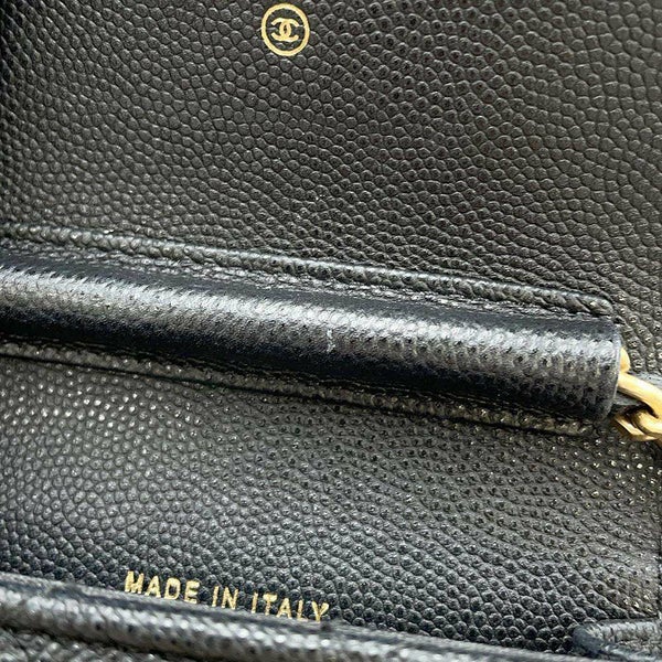 シャネル フォンホルダー マトラッセ ココマーク キャビアスキン AP1262 CHANEL 黒 チェーンショルダーバッグ