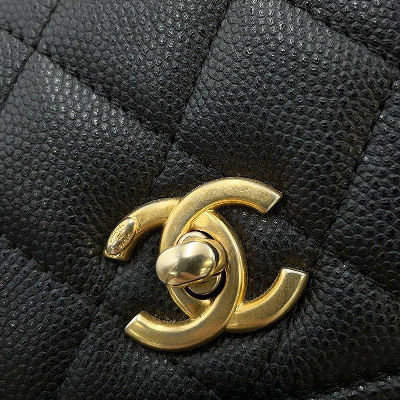 シャネル フォンホルダー マトラッセ ココマーク キャビアスキン AP1262 CHANEL 黒 チェーンショルダーバッグ