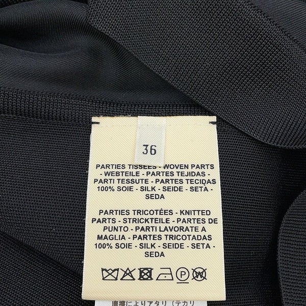 エルメス 半袖Tシャツ ツイルレーヌ シェーヌダンクル シルク レディースサイズ36 HERMES トップス 黒