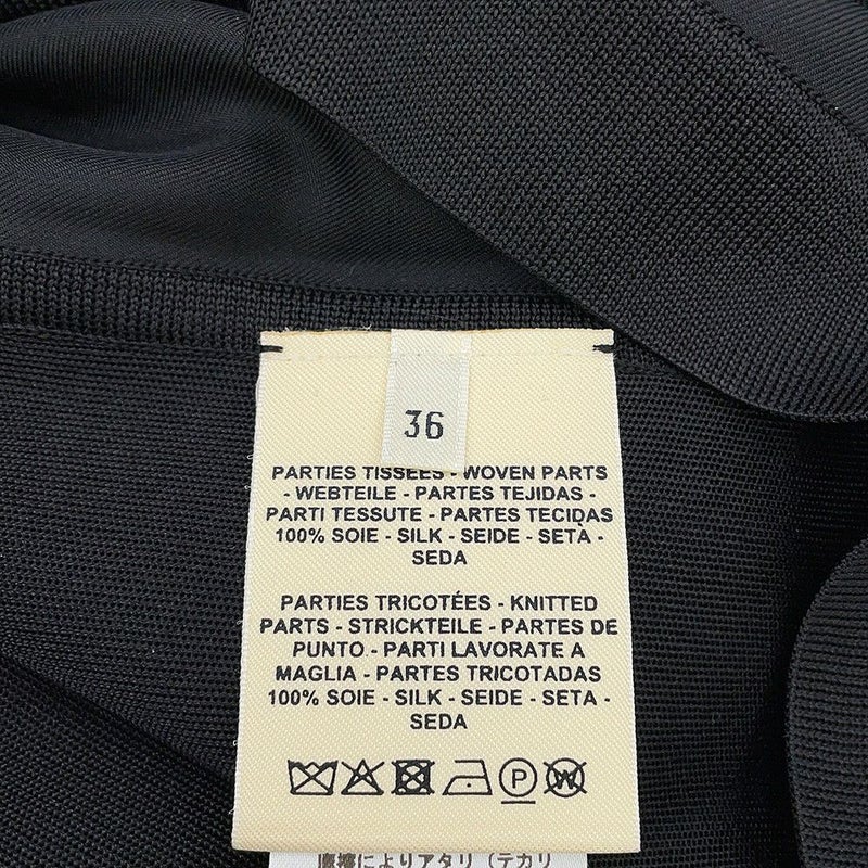 エルメス 半袖Tシャツ ツイルレーヌ シェーヌダンクル シルク レディースサイズ36 HERMES トップス 黒
