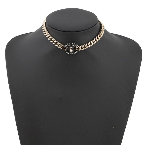 シャネル ネックレス ココマーク ロック チョーカー フェイクパール ラインストーン D22 C CHANEL アクセサリー