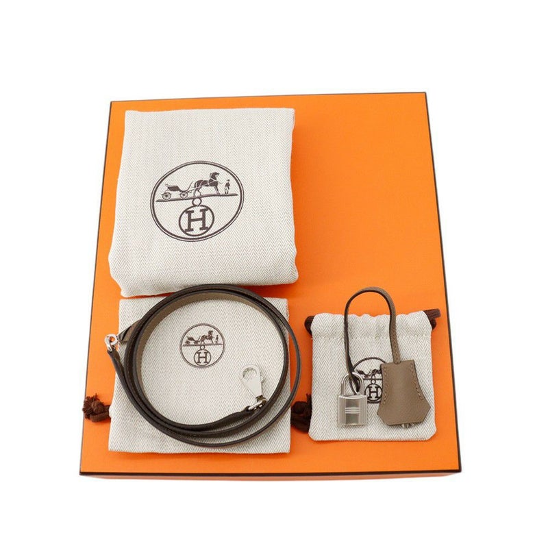 エルメス ケリー25 外縫い トリコロール トレンチ/クレ/エトゥープ/シルバー金具 エプソン K刻印 ２wayショルダー