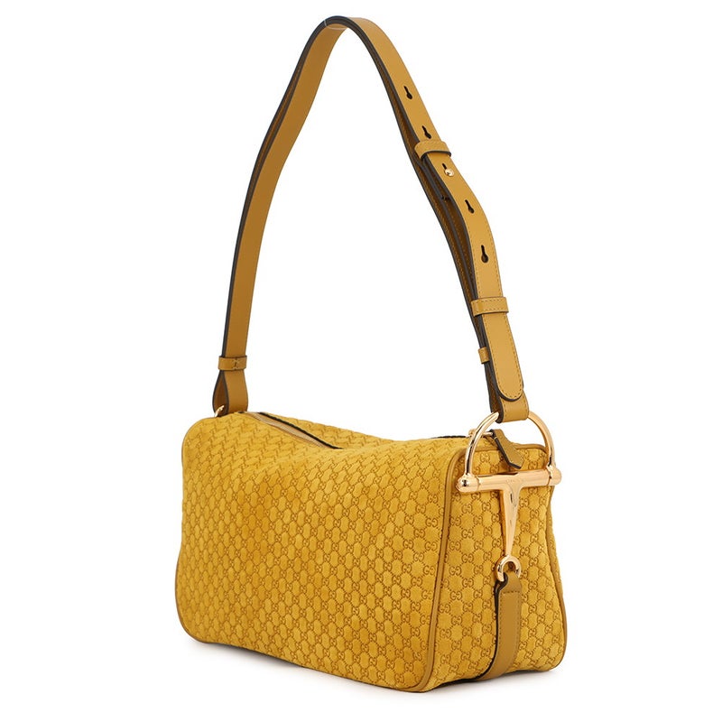 グッチ ショルダーバッグ GGスエード/レザー ハーフ ホースビット ミディアム 860787 GUCCI バッグ