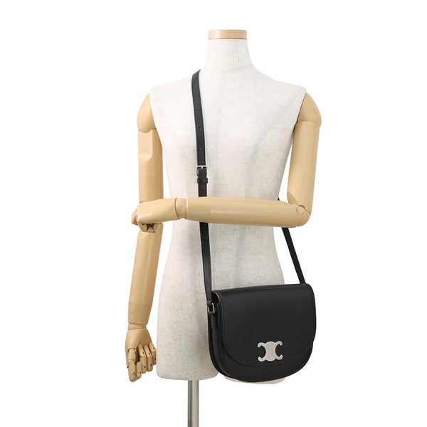 セリーヌ ショルダーバッグ トリオンフ ブザス ミディアム 114453 CELINE 黒