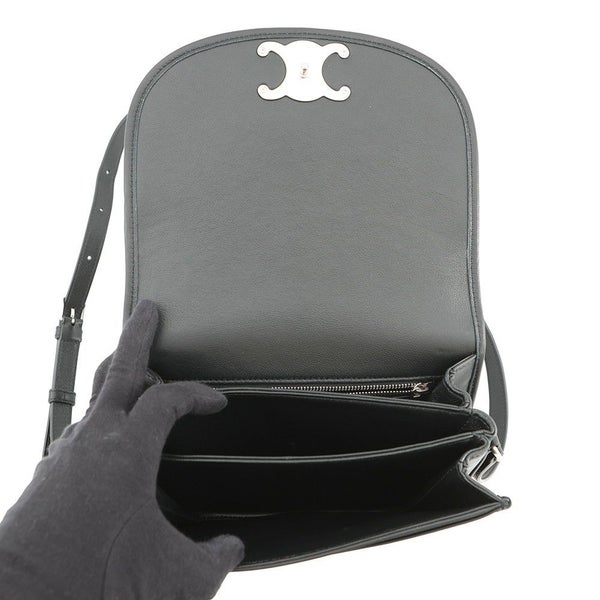 セリーヌ ショルダーバッグ トリオンフ ブザス ミディアム 114453 CELINE 黒