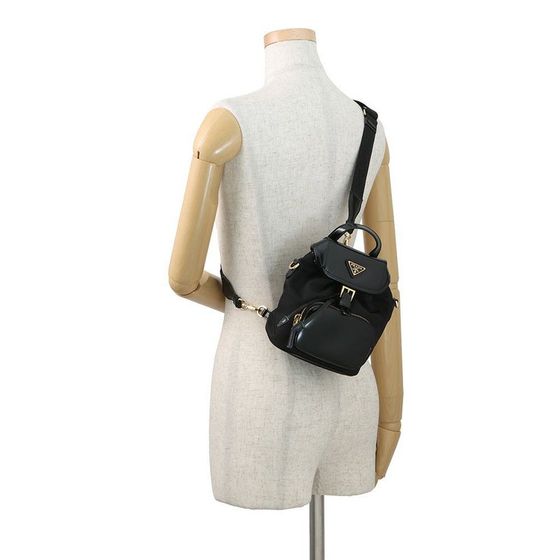 プラダ ショルダーバッグ Re-Nylon バックパック ナイロン レザー 1BZ075 PRADA 黒 ボディバッグ