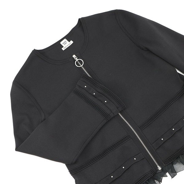 エルメス ジャケット ジップアップ・ジャケット レディースサイズ40 HERMES アウター 黒