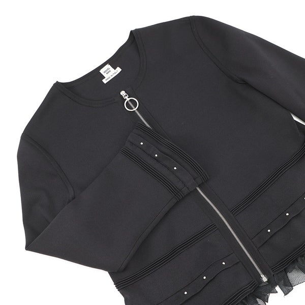 エルメス ジャケット ジップアップ・ジャケット レディースサイズ40 HERMES アウター 黒