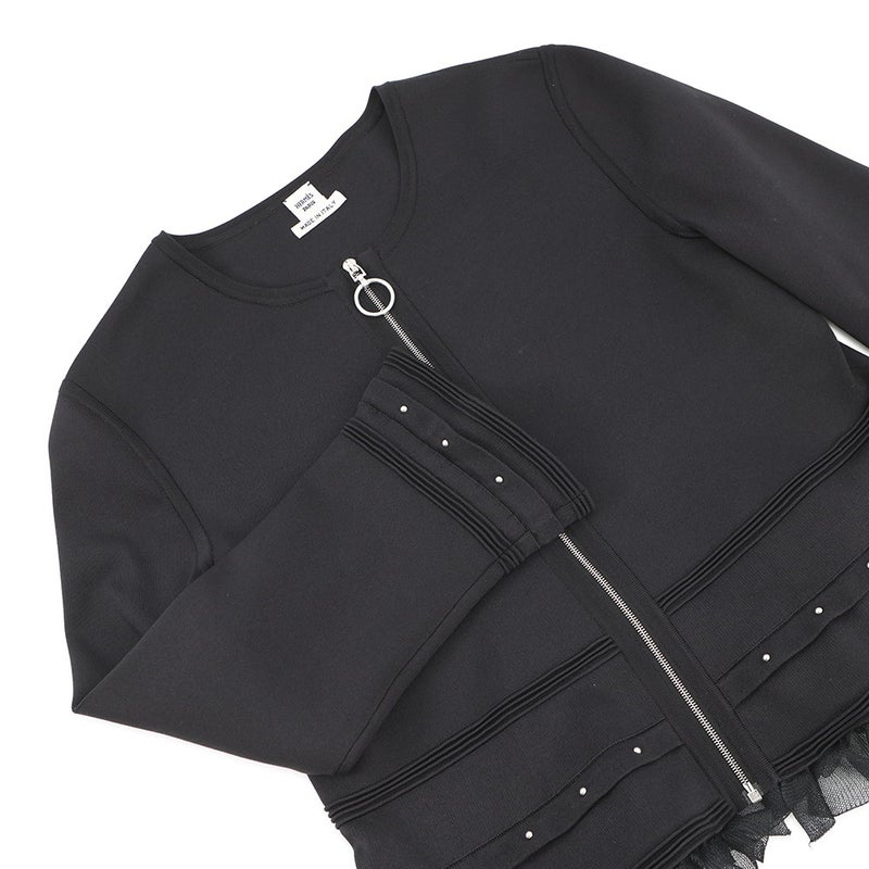 エルメス ジャケット ジップアップ・ジャケット レディースサイズ40 HERMES アウター 黒