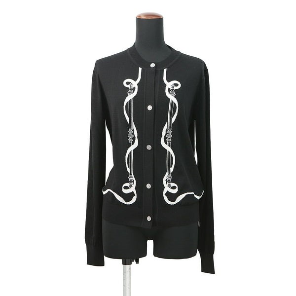 エルメス カーディガン ロングスリーブ フェロヌリー モチーフ レディースサイズ36 HERMES トップス 黒