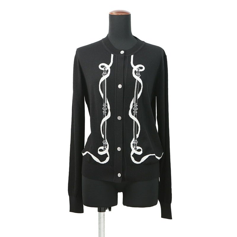 エルメス カーディガン ロングスリーブ フェロヌリー モチーフ レディースサイズ36 HERMES トップス 黒