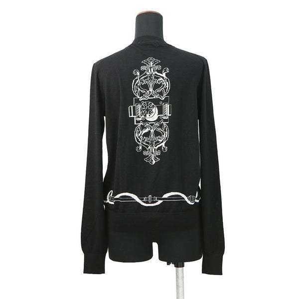 エルメス カーディガン ロングスリーブ フェロヌリー モチーフ レディースサイズ36 HERMES トップス 黒