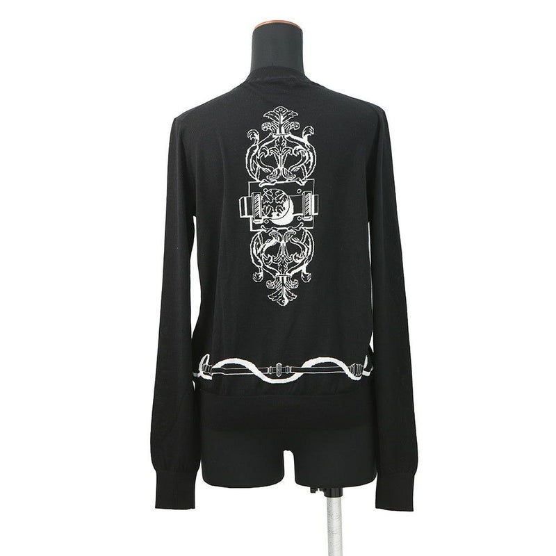 エルメス カーディガン ロングスリーブ フェロヌリー モチーフ レディースサイズ36 HERMES トップス 黒