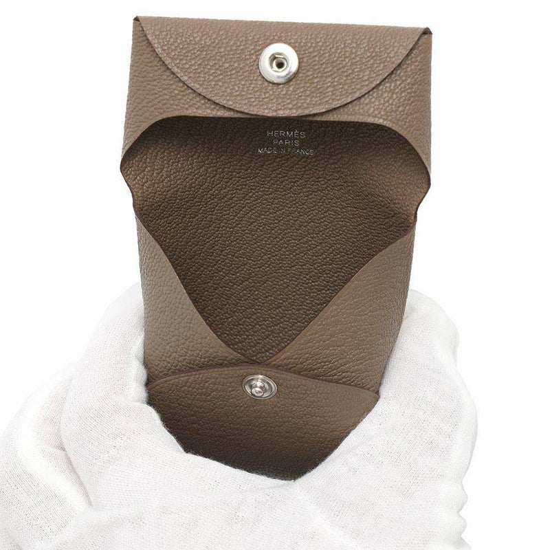 エルメス コインケース バスティア エトゥープ シェブルミゾル W刻印 HERMES 財布 シェーブル