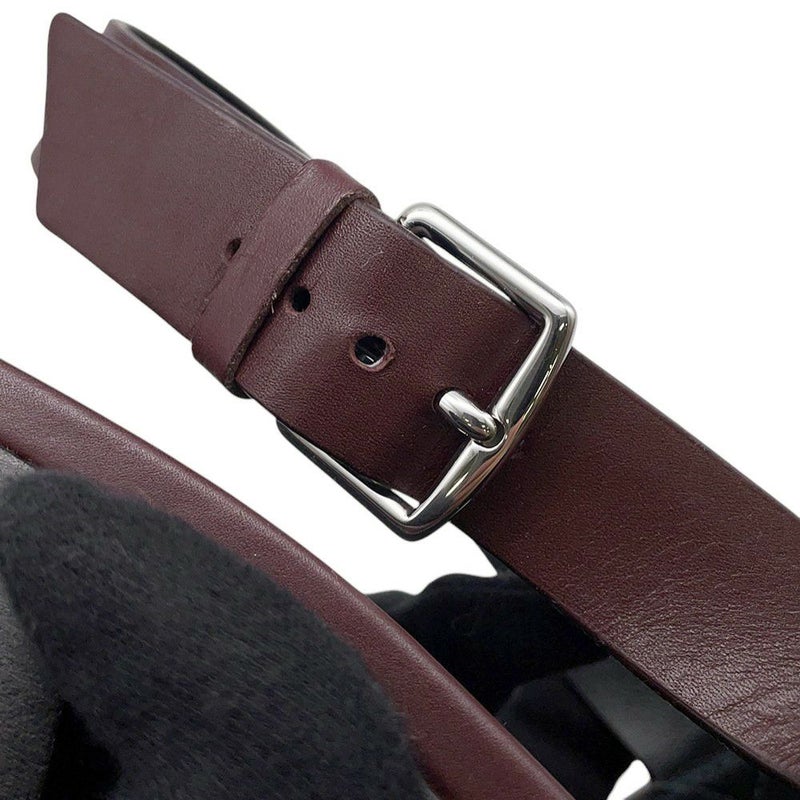 エルメス サンダル エルベ60 ボルドー/シルバー金具 ボックスカーフ レディースサイズ38 HERMES 靴