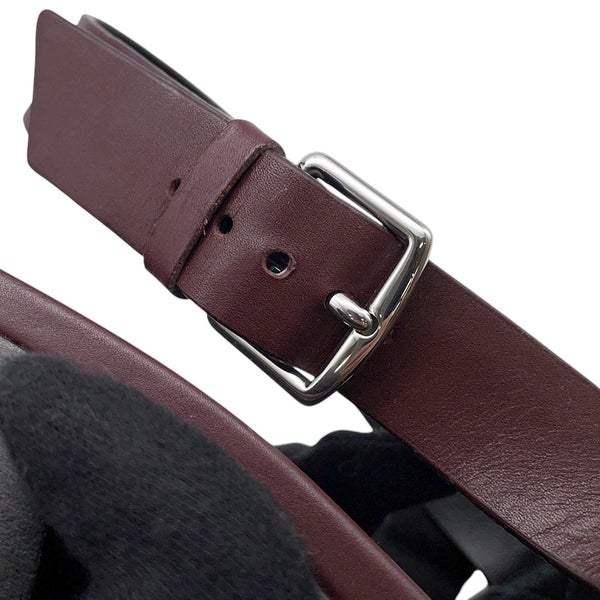 エルメス サンダル エルベ60 ボルドー/シルバー金具 ボックスカーフ レディースサイズ38 HERMES 靴