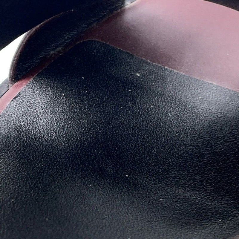 エルメス サンダル エルベ60 ボルドー/シルバー金具 ボックスカーフ レディースサイズ38 HERMES 靴