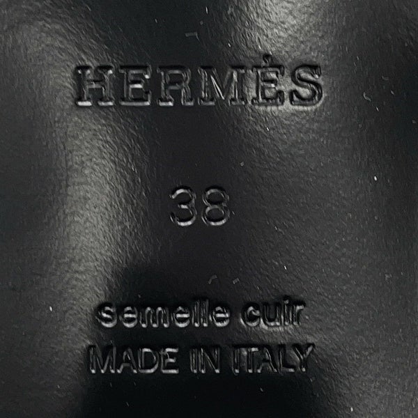 エルメス サンダル エルベ60 ボルドー/シルバー金具 ボックスカーフ レディースサイズ38 HERMES 靴