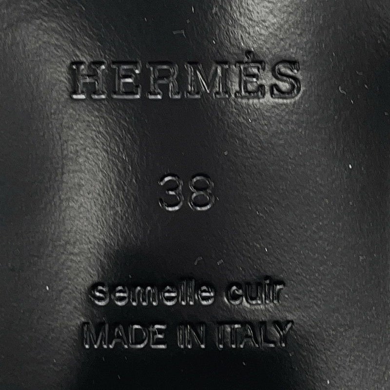 エルメス サンダル エルベ60 ボルドー/シルバー金具 ボックスカーフ レディースサイズ38 HERMES 靴