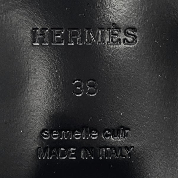 エルメス サンダル エルベ60 ボルドー/シルバー金具 ボックスカーフ レディースサイズ38 HERMES 靴