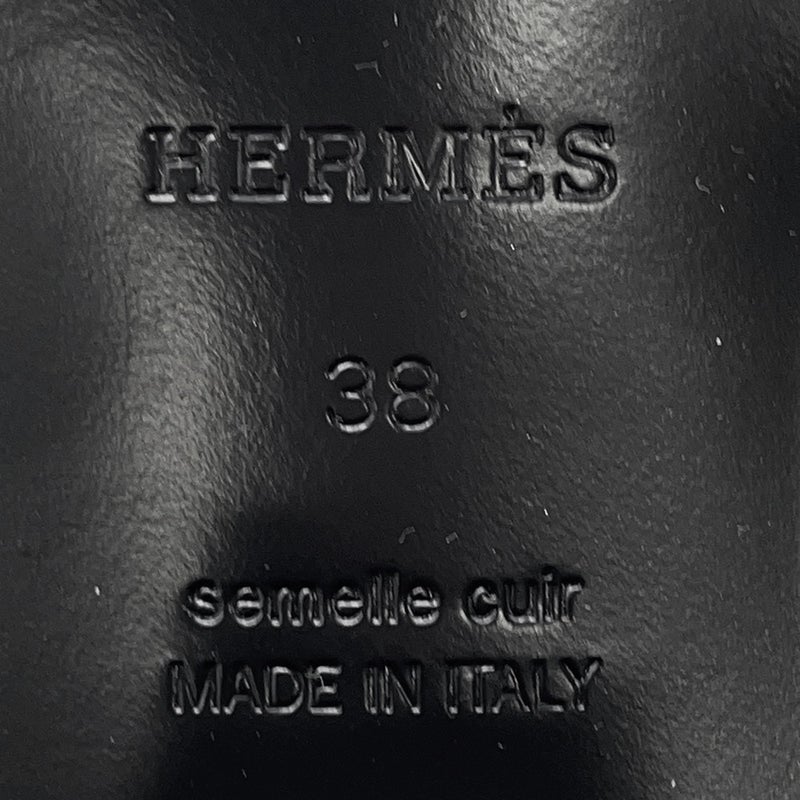 エルメス サンダル エルベ60 ボルドー/シルバー金具 ボックスカーフ レディースサイズ38 HERMES 靴