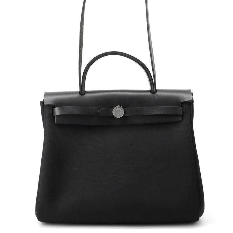 エルメス エールバッグジップPM ルトゥルネ ブラック/シルバー金具 トワルミリタリー/ヴァッシュハンター W刻印 ２way 黒