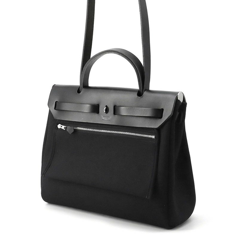 エルメス エールバッグジップPM ルトゥルネ ブラック/シルバー金具 トワルミリタリー/ヴァッシュハンター W刻印 ２way 黒