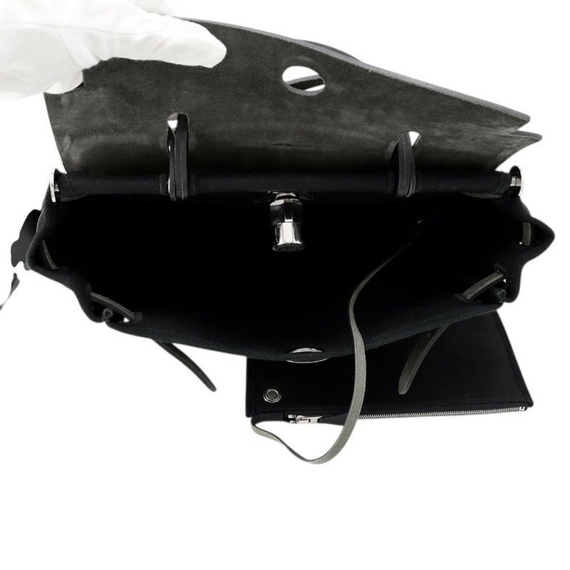 エルメス エールバッグジップPM ルトゥルネ ブラック/シルバー金具 トワルミリタリー/ヴァッシュハンター W刻印 ２way 黒